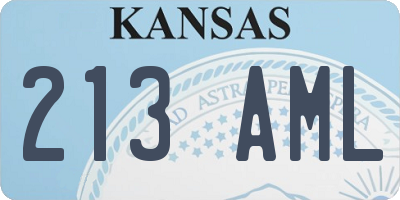 KS license plate 213AML
