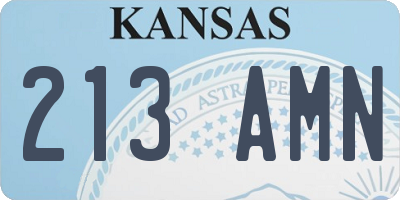 KS license plate 213AMN