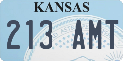 KS license plate 213AMT