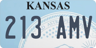 KS license plate 213AMV