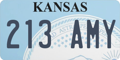 KS license plate 213AMY