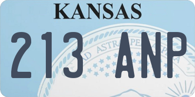 KS license plate 213ANP