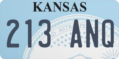 KS license plate 213ANQ