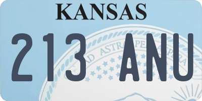 KS license plate 213ANU