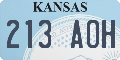 KS license plate 213AOH
