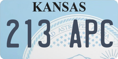 KS license plate 213APC