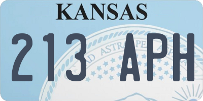 KS license plate 213APH