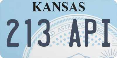 KS license plate 213API