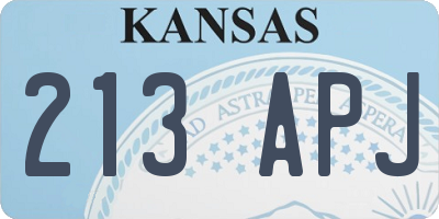 KS license plate 213APJ