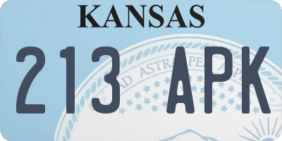 KS license plate 213APK