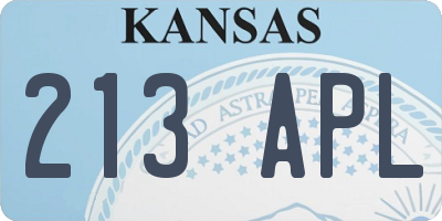 KS license plate 213APL
