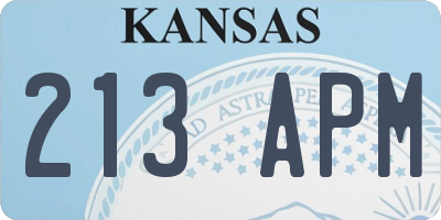 KS license plate 213APM