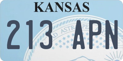KS license plate 213APN