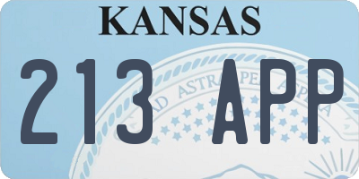 KS license plate 213APP