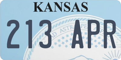 KS license plate 213APR