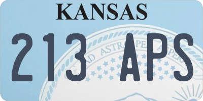 KS license plate 213APS