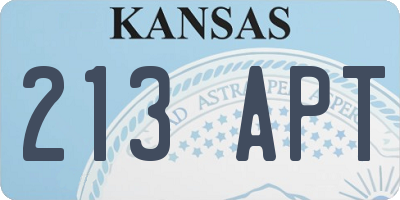 KS license plate 213APT