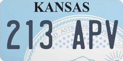 KS license plate 213APV