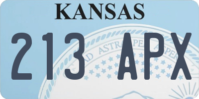 KS license plate 213APX