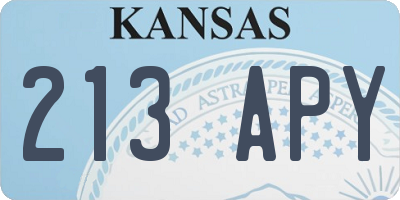 KS license plate 213APY