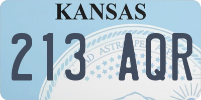 KS license plate 213AQR