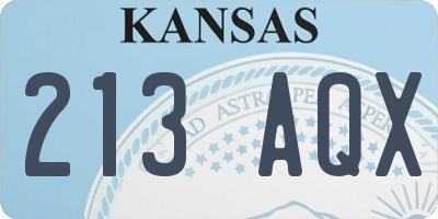 KS license plate 213AQX