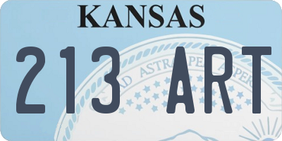 KS license plate 213ART