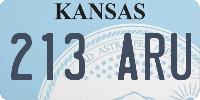 KS license plate 213ARU