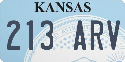 KS license plate 213ARV