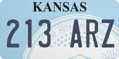 KS license plate 213ARZ