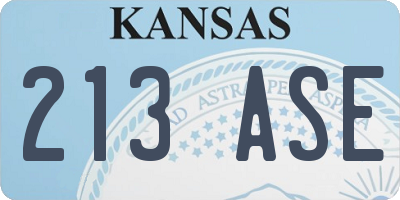 KS license plate 213ASE