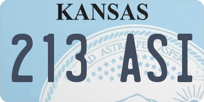 KS license plate 213ASI