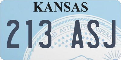 KS license plate 213ASJ