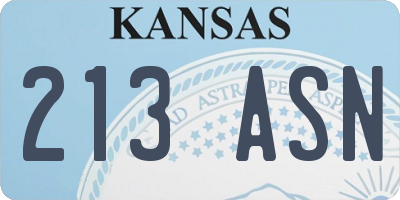 KS license plate 213ASN