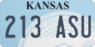 KS license plate 213ASU
