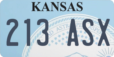 KS license plate 213ASX