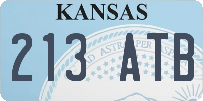 KS license plate 213ATB