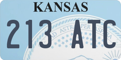 KS license plate 213ATC