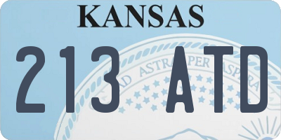 KS license plate 213ATD