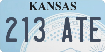 KS license plate 213ATE