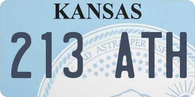 KS license plate 213ATH