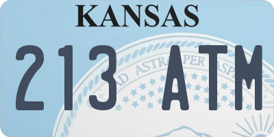 KS license plate 213ATM