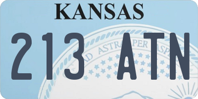 KS license plate 213ATN