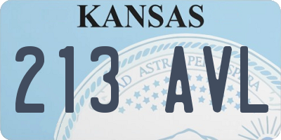 KS license plate 213AVL