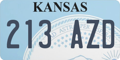 KS license plate 213AZD
