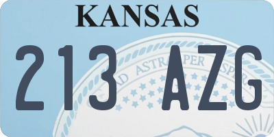 KS license plate 213AZG