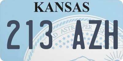 KS license plate 213AZH