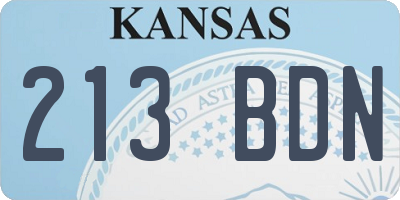 KS license plate 213BDN