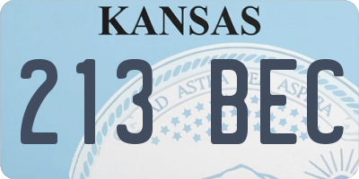 KS license plate 213BEC