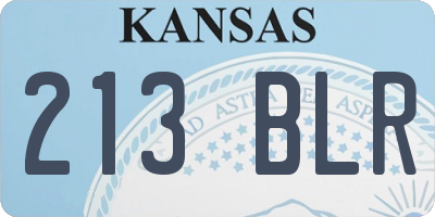 KS license plate 213BLR